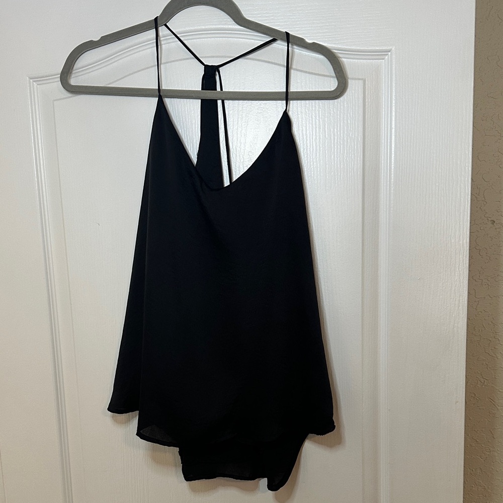 dee elle Black V-Neck Cami with Thin Straps